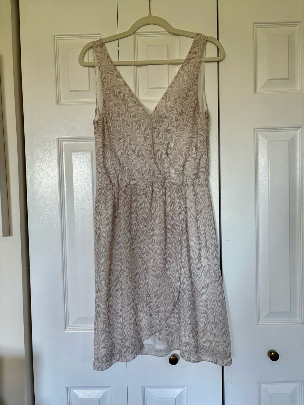 H&M Beige Textured Fit & Flare Dress | Size US 12
